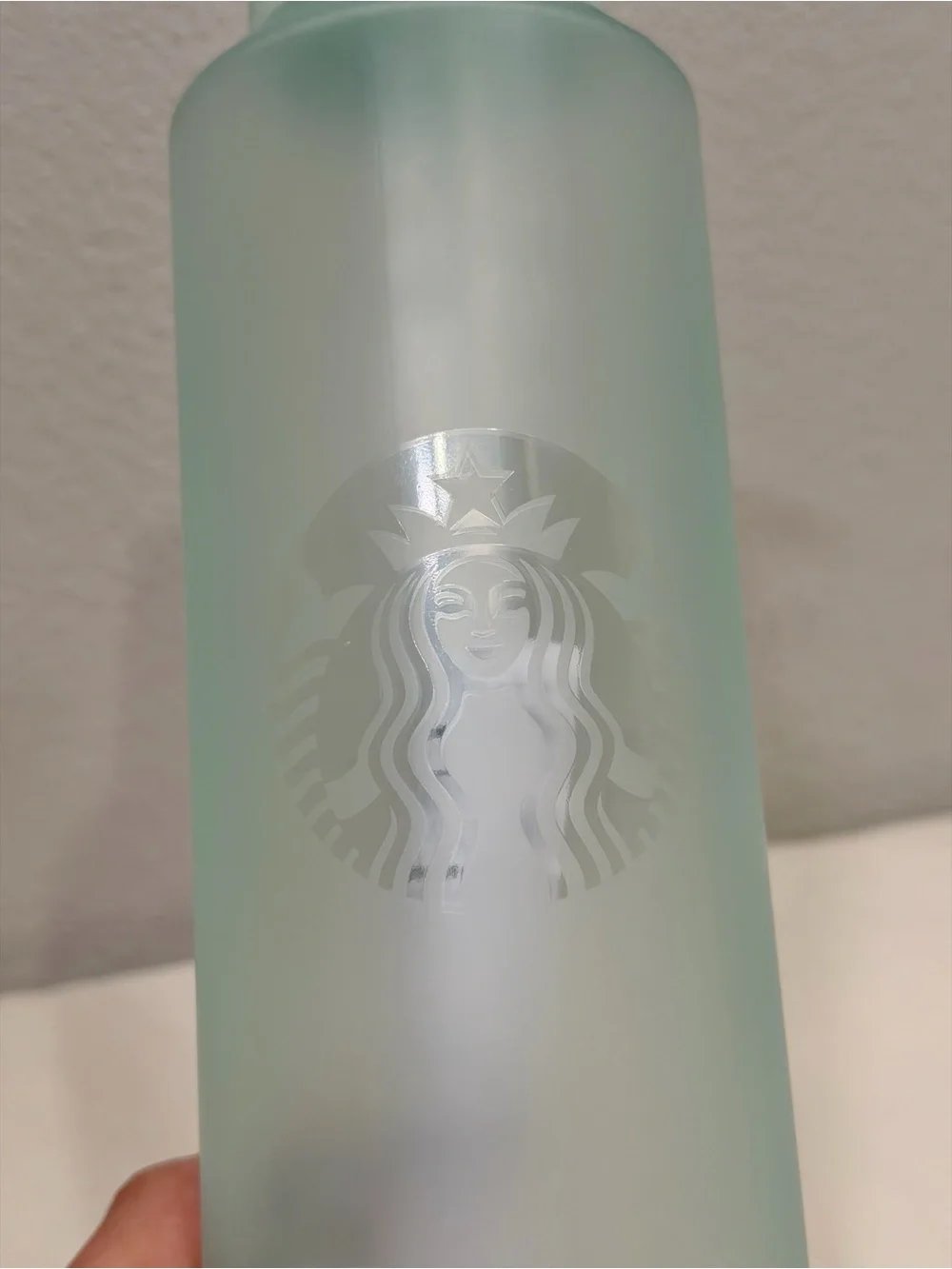 NWT Starbucks Water Bottle Mint Green Frosted Tritan Base Finger Loop 24oz